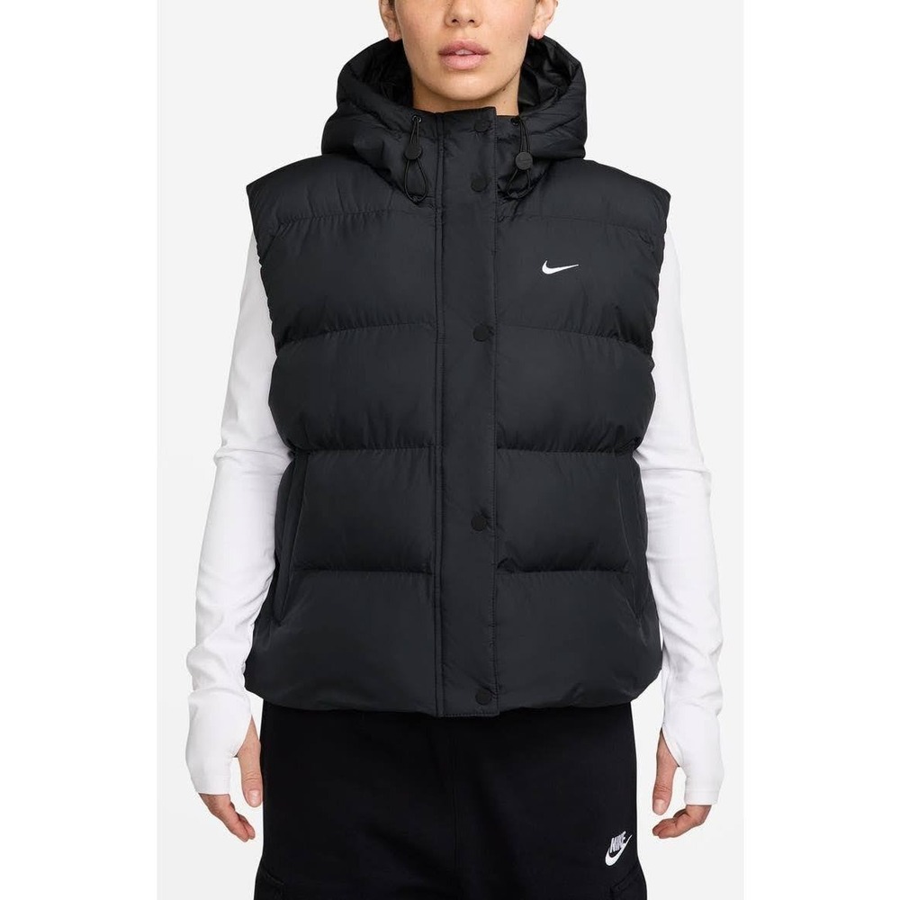 Womens Size XL Nike Therma-FIT Puffer Vest Hooded Bodywarmer Black IH1007-010